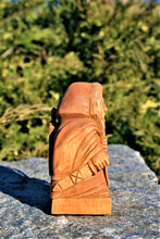 Load image into Gallery viewer, Ullr norse god, wood carving statue, witchy gifts, pagan decor, wood sculpture, gothic home decor