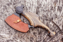 Load image into Gallery viewer, Viking pizza steel, pizza ax cutter, god of war ax, medieval decor, celtic wedding gift idea, norse mythology