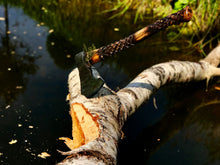 Load image into Gallery viewer, Viking axe, hand forged axe, berserker axe, battle axe, camping axe, hatchet axe, bushcraft axe, Norse axe