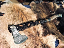 Load image into Gallery viewer, Long Norse felling ax, Norse ax with engraving, groomsmen gift
