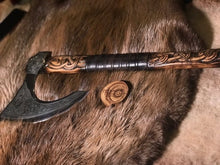 Load image into Gallery viewer, Large Viking Battle Ax, Norse ax, Ax with engraving
