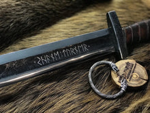 Load image into Gallery viewer, Medieval hand forged sword, sword with scabbard, viking sword, handmade sword