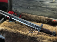 Load image into Gallery viewer, Medieval hand forged sword, sword with scabbard, viking sword, handmade sword