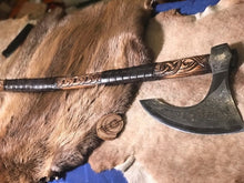 Load image into Gallery viewer, Large Viking Battle Ax, Norse ax, Ax with engraving