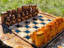 Load image into Gallery viewer, Viking battle chess set, chess set, Viking statue, Viking gods, Norse pagan, pagan altar