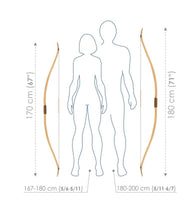 Load image into Gallery viewer, English traditional wooden archery bow, wooden longbow, archery bow, traditional longbow, traditional archery, Karl bow