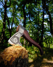 Load image into Gallery viewer, Celtic axe, Norse axe, engraved axe, custom axe