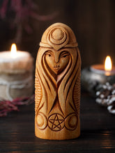 Load image into Gallery viewer, Luna Goddess, Luna Witch Goddess, pagan altar, viking statue, norse gods, norse pagan