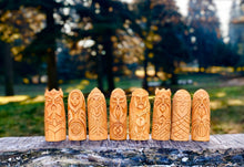 Load image into Gallery viewer, Set of 17 Norse gods: Frigg, Aegir, Baldur, Njor, Heimdallr, Magni, Hel, Tyr, Odin, Loki, Vali, Bragi, Freyr, Iduna, Thor