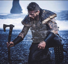 Load image into Gallery viewer, Ragnar Bearded axe, hand forged axe, Viking axe, throwing axe, metal forged axe, felling hatchet, bushcraft axe, throwing tomahawk
