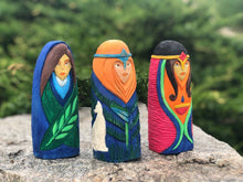 Load image into Gallery viewer, Set of Norse goddess, Freyja statue, Saga, Eir, viking goddess, pagan altar, norse gods, scandinavian statues