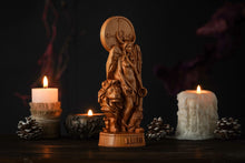 Load image into Gallery viewer, Lilith wicca goddess, Inanna, Astaroth statue, pagan wooden statue, feminine wicca, wicca goddess, witch altar