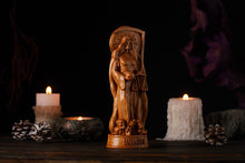 Load image into Gallery viewer, Santa Muerte, Santa Muerte statue, Holy Death Statue, Santa Muerte Wooden Statue, Pagan statue, satanism, tarot readings