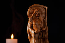 Load image into Gallery viewer, Santa Muerte, Santa Muerte statue, Holy Death Statue, Santa Muerte Wooden Statue, Pagan statue, satanism, tarot readings