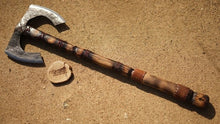 Load image into Gallery viewer, Bearded axe, Large Bearded felling hatchet, Warrior Double axe, Large Viking axe, viking axe, hand forged axe, bushcraft axe