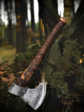 Load image into Gallery viewer, Viking Norse hatchet, Norse forged axe, viking axe