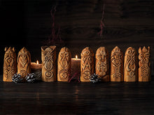 Load image into Gallery viewer, Set of Viking statues: Odin, Freyja, Loki, Thor, Tyr, Frigg, Eir, Holda, Idunn, Baldur, Hel
