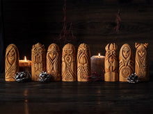 Load image into Gallery viewer, Set of Viking statues: Odin, Freyja, Loki, Thor, Tyr, Frigg, Eir, Holda, Idunn, Baldur, Hel