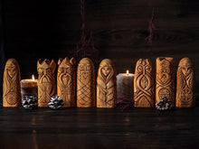 Load image into Gallery viewer, Set of Viking statues: Odin, Freyja, Loki, Thor, Tyr, Frigg, Eir, Holda, Idunn, Baldur, Hel