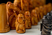 Load image into Gallery viewer, Norse Gods Chess Set, Valhalla Battle Chess Set,  unique chess set, viking statue, norse pagan, pagan gift, chess figures, norse altar