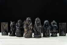 Load image into Gallery viewer, Norse Gods Chess Set, Valhalla Battle Chess Set,  unique chess set, viking statue, norse pagan, pagan gift, chess figures, norse altar