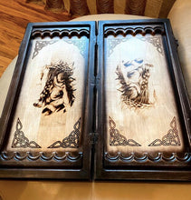 Load image into Gallery viewer, Viking Warrior Backgammon set, Viking Style Backgammon