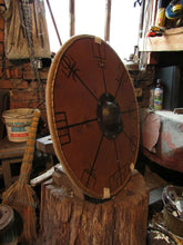 Load image into Gallery viewer, Vegvisir Battle Shield Viking Shield, Viking Shield, medieval shield, custom shield, norse shield, larp viking shield