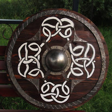 Load image into Gallery viewer, Viking Battle Shield, Viking Shield, medieval shield, custom shield, norse shield, larp viking shield