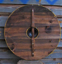 Load image into Gallery viewer, Vegvisir Norse Shield, Vegvisir Battle Shield, medieval shield, custom shield, norse shield, larp