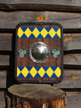 Load image into Gallery viewer, Celtic Small Battle Shield, celtic shield, medieval shield, custom shield, larp