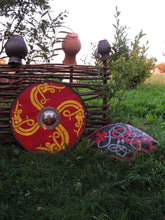Load image into Gallery viewer, Viking Battle Shield, Norse Battle Shield, medieval shield, custom shield, norse shield, larp viking shield