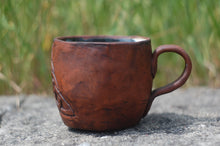 Load image into Gallery viewer, Celtic knot clay mug, celtic ceramic mug, celtic dishes, celtic stuff, pagan ceramic mug, celtic pagan, norse pagan