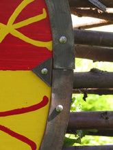 Load image into Gallery viewer, Viking Battle Shield, Traditional Norse Battle Shield, medieval shield, viking armor, wood shield