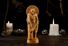Load image into Gallery viewer, Ogma statue, Ogma Celtic God, celtic gods, Ogma wood figure, paganism religion, wood carving