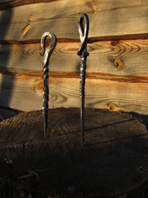 Load image into Gallery viewer, Medieval forged fork, viking fork, forged cutlery, medieval kitchen, viking cutlery