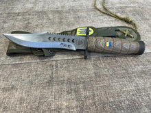 Load image into Gallery viewer, Tactical knife, Ukraine army knife, viking knife, Forged knife, hunting knife, engraved knife, Ukraine shop, stand with Ukraine