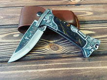 Load image into Gallery viewer, Viking penknife, Hunting knife, forged knife, gift for men, engraved knife, custom knife
