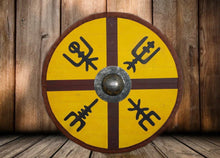Load image into Gallery viewer, Vegvisir Battle Shield, Viking Shield, armor medieval, norse shield, viking armor