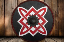 Load image into Gallery viewer, Viking Battle Shield, Norse Shield, medieval shield, armor medieval, viking shield, norse shield, sca shield, viking decor, warrior costume