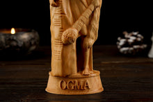 Load image into Gallery viewer, Ogma statue, Ogma Celtic God, celtic gods, Ogma wood figure, paganism religion, wood carving