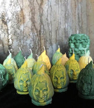 Load image into Gallery viewer, Halloween candle, halloween wicth candle, halloween decor, pagan candle, pumpkin candle, witch candle