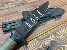 Load image into Gallery viewer, Tactical knife with flint, Ukrainian Army knife, Navy knife, Forged knife, hunting knife, engraved knife, Ukraine shop, stand with Ukraine
