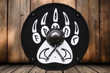 Load image into Gallery viewer, Viking Bear Paw Shield, Viking shield, viking armor, wood shield, medieval shield, norse shield, larp