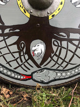 Load image into Gallery viewer, Yggdrasil Battle Shield Viking Armor Shield, medieval shield, custom shield, norse shield, larp viking shield