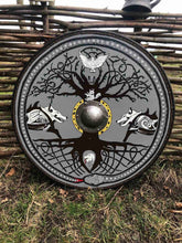 Load image into Gallery viewer, Yggdrasil Battle Shield Viking Armor Shield, medieval shield, custom shield, norse shield, larp viking shield