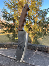 Load image into Gallery viewer, Ukraine knife, Ukrainian Trident knife, Forged chopping knife, meat knife, gift for men, engraved knife, custom knife