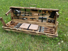 Load image into Gallery viewer, BBQ Skewers set with table, Stainless steel skewers with table, BBQ accessories, skewers for grill, bbq gifts, bbq tools, bbq set