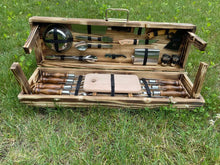 Load image into Gallery viewer, BBQ Skewers set with table, Stainless steel skewers with table, BBQ accessories, skewers for grill, bbq gifts, bbq tools, bbq set