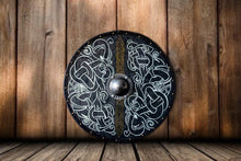 Load image into Gallery viewer, Nordic Battle shield, Norse shield, Viking shield, viking armor, wood shield, medieval shield, norse shield, larp