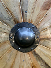 Load image into Gallery viewer, Viking Shield, Norse shield, medieval shield, norse shield, larp viking shield, viking decor, custom shield, warrior costume, sca shield
